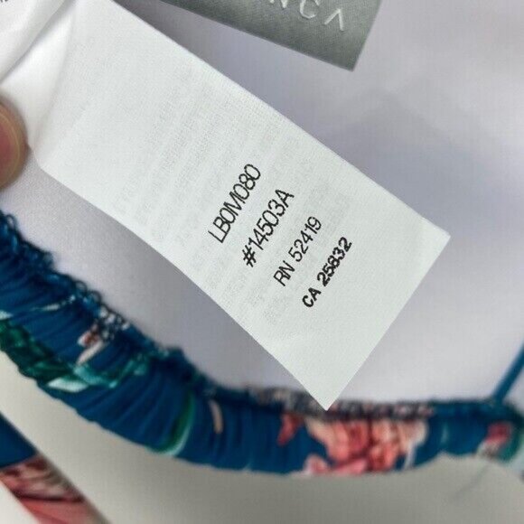 La Blanca Size 14 Flyaway Orchid Triangle Bikini Top Floral Halter Bohemian Boho - Picture 9 of 12